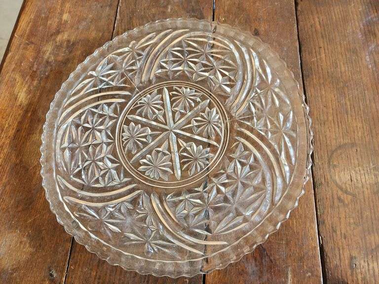 Vintage Clear Glass Serving Trays