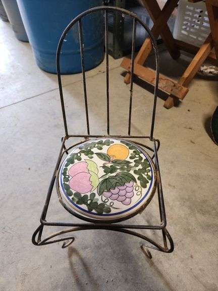 vintage-style wrought iron bistro chair plant stands