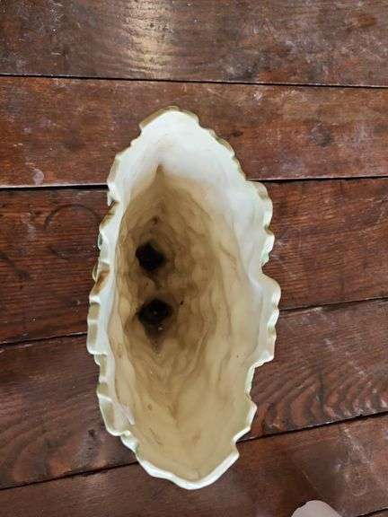 Vintage 1950s McCoy Glazed Art Pottery Vase Grapes & Vine Leaves