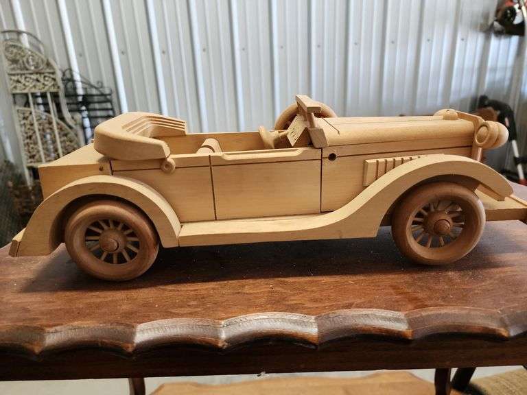 handcrafted wooden model of a 1933