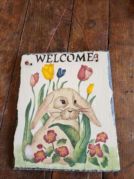 Hand-Painted Welcome Slate