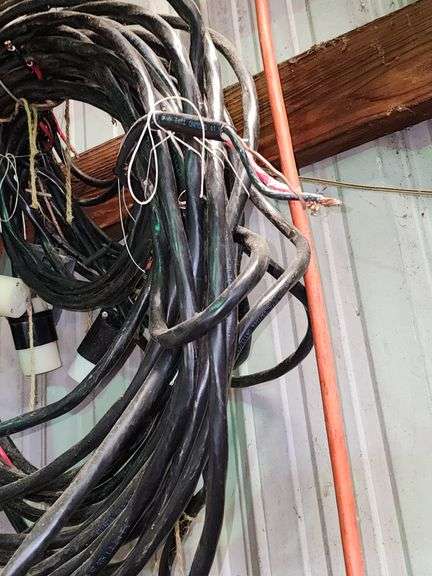 heavy-duty black electrical cable with plugs