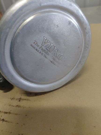 Viko aluminum percolator, likely from the 1950s