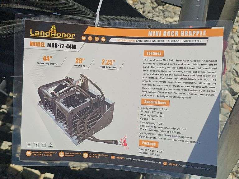 LANDHONOR MINI ROCK GRAPPLE BUCKET
