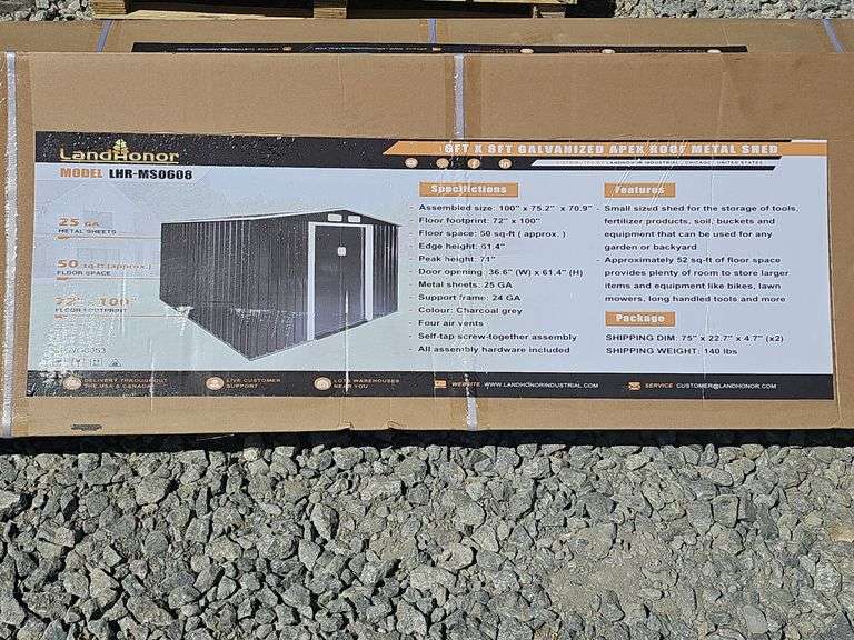 LANDHONOR GALVANIZED APEX ROOF METAL SHED