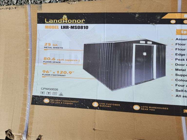 Land HONOR Galvanized Apex Metal Shed