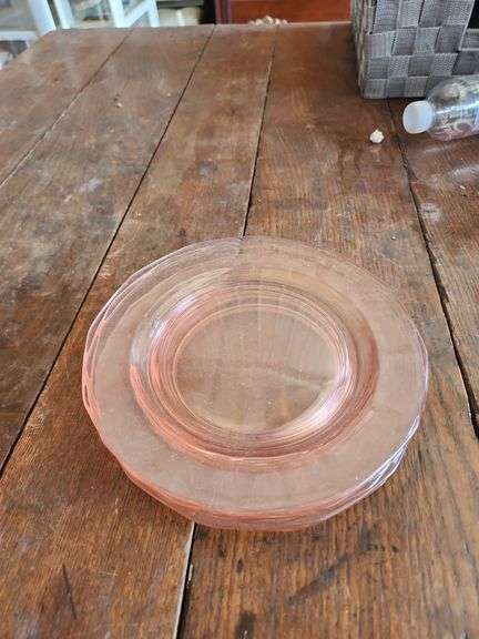 Vintage Pink Depression Glass Dessert Plates