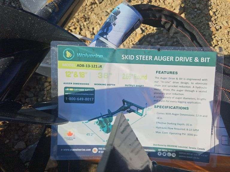 WOLVERINE SKID STEER AUGER DRIVE & BIT