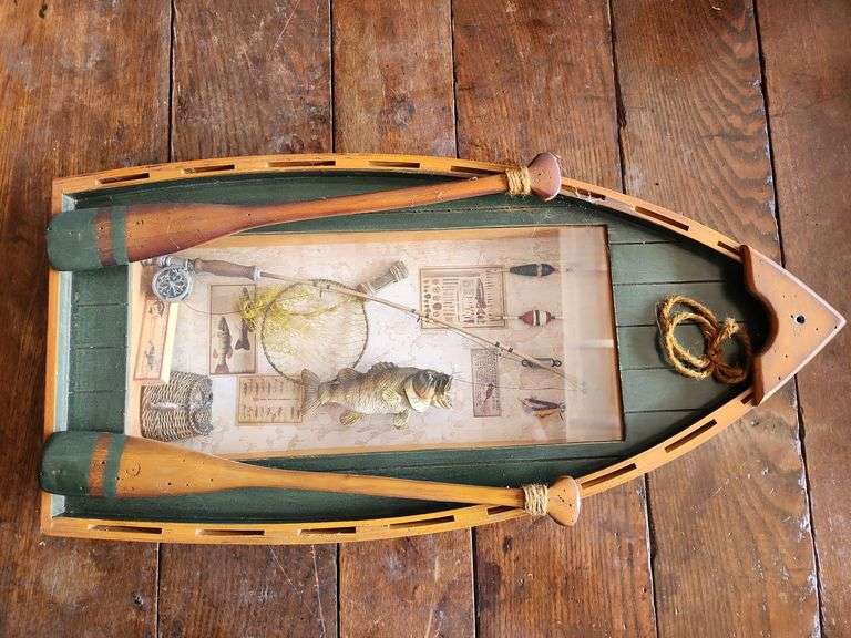 Fishing Boat Framed Wood Wall Decor