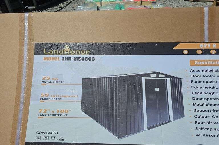 LANDHONOR GALVANIZED APEX ROOF METAL SHED
