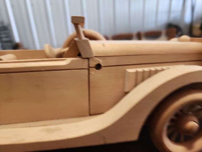 handcrafted wooden model of a 1933