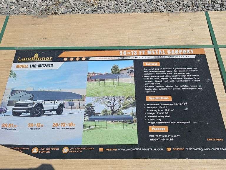 LANDHONOR 26'X13' METAL CARPORT