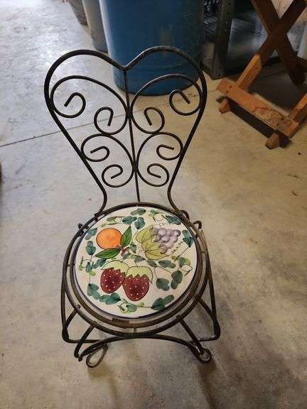 vintage-style wrought iron bistro chair plant stands