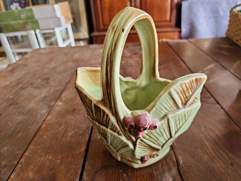 Vintage McCoy Pottery Basket Planter