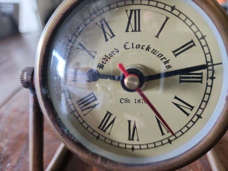 Vintage-style Brass Table Clock