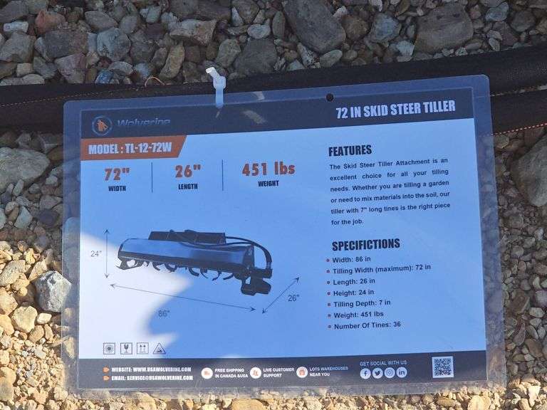 WOLVERINE 72" SKID STEER TILLER