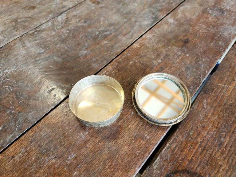 Vintage Persian Trinket or Pill Box with Mother of Pearl Lid & Vintage Porcelain Trinket Dish