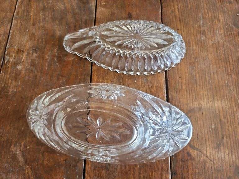Vintage Clear Glass Relish Dishes