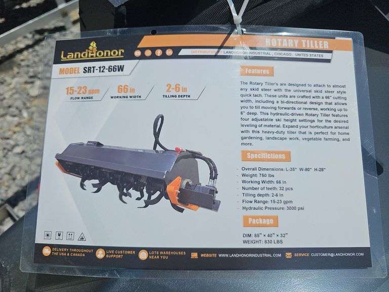 LANDHONOR SKID STEER ROTARY TILLER