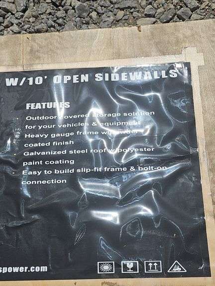 11'x19' ALL-STEEL CARPORT W/ 10' OPEN SIDEWALLS
