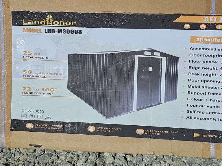 LANDHONOR GALVANIZED APEX ROOF METAL SHED