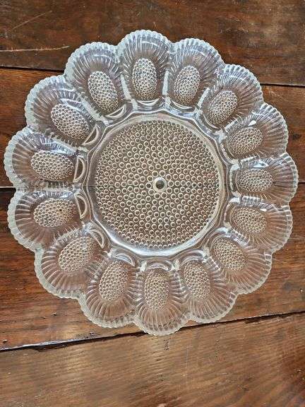 Vintage Clear Glass Serving Trays