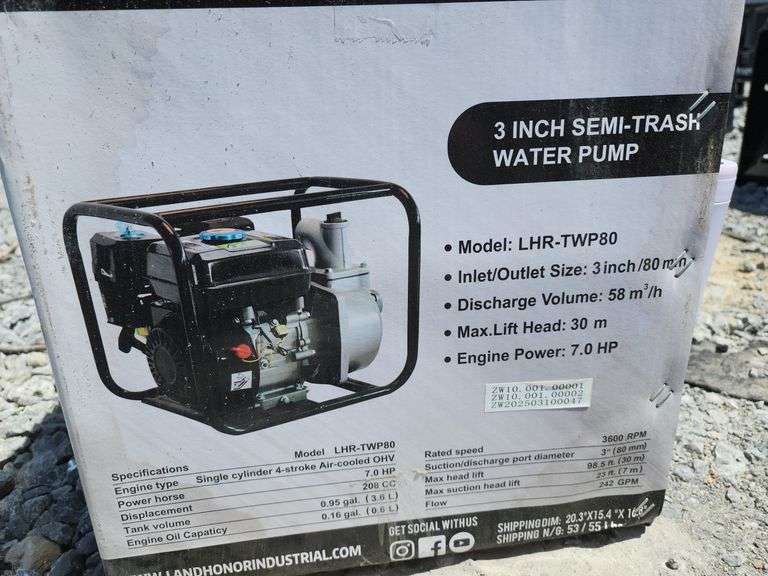 LANDHONOR GASOLINE WATER PUMP