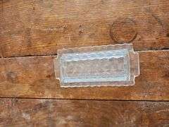 Vintage Fostoria American Pattern Clear Glass Covered Butter Dish