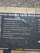 11"x19' METAL GARAGE SHED W/ DOUBLE FRONT DOORS