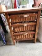 END TABLE WITH WICKER DRAWERS