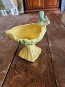 Vintage Yellow McCoy Pottery Bird Bath Planter