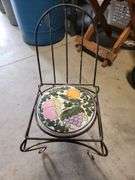 vintage-style wrought iron bistro chair plant stands