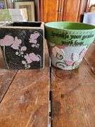 Variety of Plastic Planters, Small Ceramic Planters, Vintage-style Terracotta Strawberry Planter & T