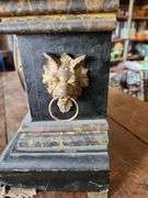 Antique Faux Marble & Black Mantle Clock