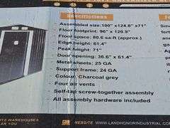 LANDHONOR GALVANIZED APEX ROOF METAL SHED