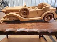 handcrafted wooden model of a 1933