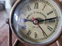 Vintage-style Brass Table Clock