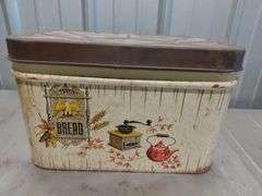 Vintage metal bread box