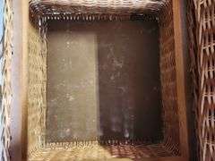 END TABLE WITH WICKER DRAWERS