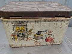 Vintage metal bread box