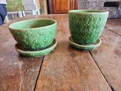 Vintage Shawnee USA Quilted Daisy Planters