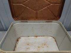 Vintage metal bread box
