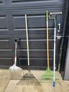 Craftsman shovels,paint roller and rakes