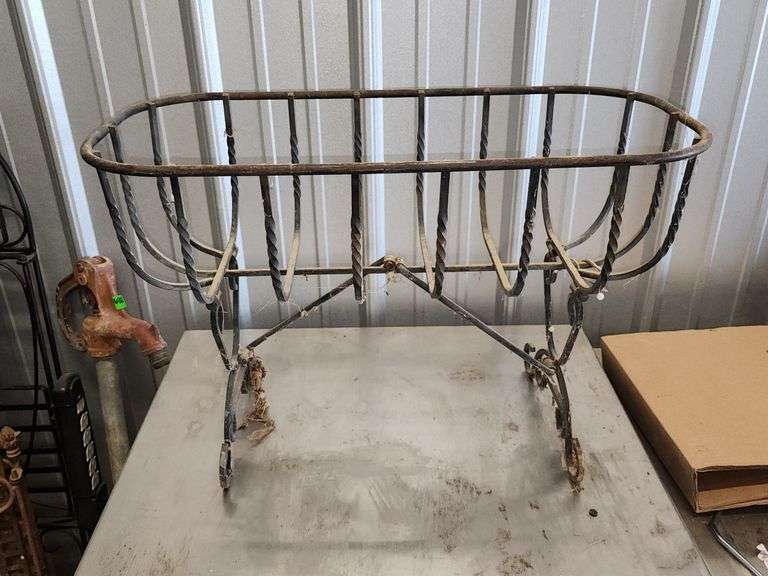 Rustic Wrought Iron Planter Stand