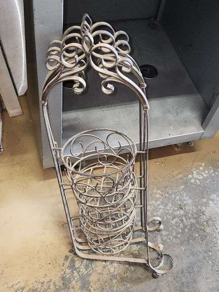 Vintage Folding Wrought Iron Staggering Plant Stand