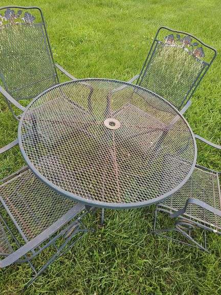 Vintage Wrought Iron Table & Chairs