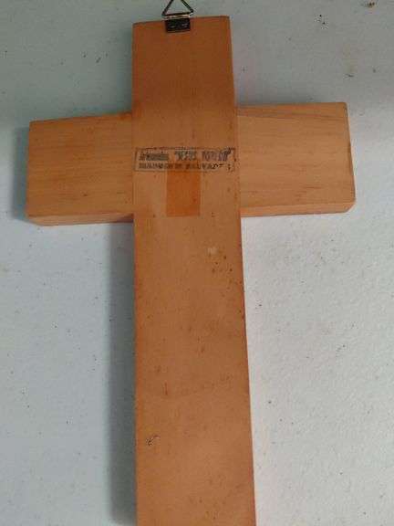 Hand Painted El Salvador Wooden Cross