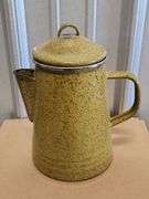 Paula Deen Signature Porcelain Enamel Olive Speckle Coffee Pot Percolator