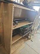 Vintage Beige Industrial Metal Shelving Unit
