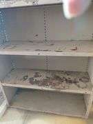 Vintage Beige Industrial Metal Shelving Unit